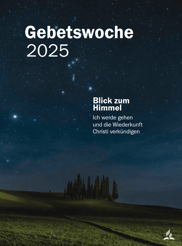 Nachtbild mit Sternen und Hügel, passend zur Gebetswoche 2025 von Advent-Verlag, optimiert für christliche und spirituelle Keywords.