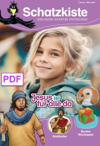 Gottesdienst, biblische Schatzkästchen, kindgerechte religiöse Materialien, Kinderbibel, religiöse Spielsachen, Bibelgeschichte, evangelischer Unterricht, kindgerechte Bildungsmedien, Christliche Erzählungen für Kinder, Advent-Verlag, religiöse Bildung für Kinder.