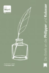 1. Illustration eines Tintenfässchens mit Feder – Studienheft zur Bibel, 1. Vierteljahr 2026, Advent-Verlag, christliche Bildung, kreative Bibelarbeit.